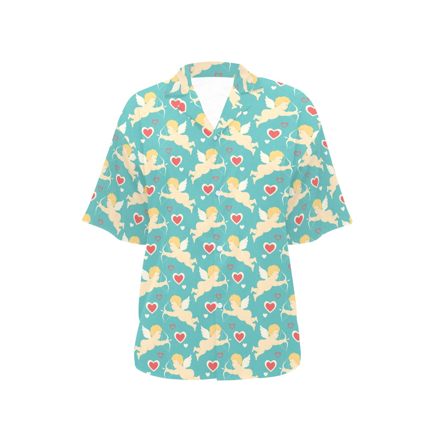 Cupid Pattern Print Design 01 Women's Hawaiian Shirt