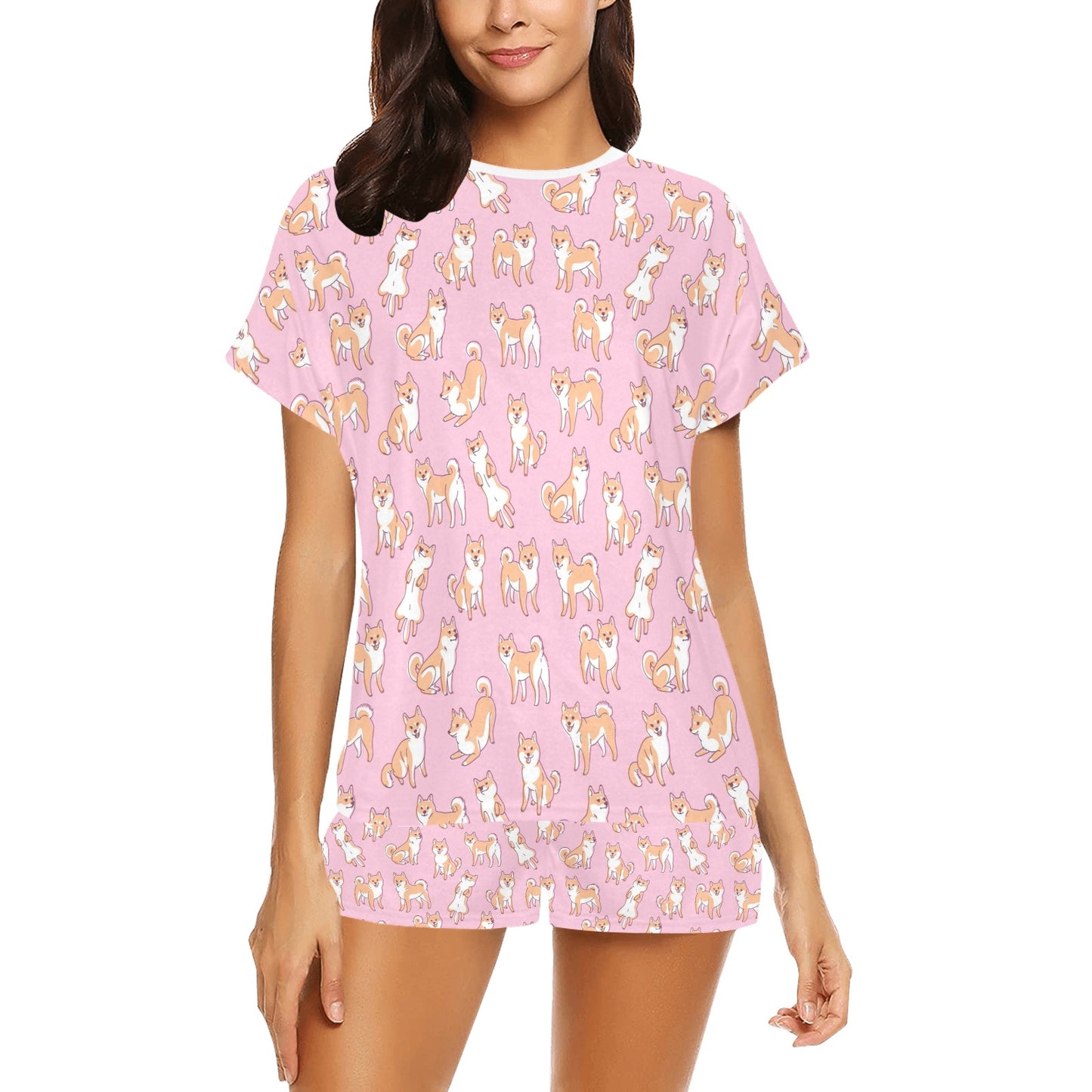 Shiba Inu Print Design LKS303 Women's Short Pajama Set