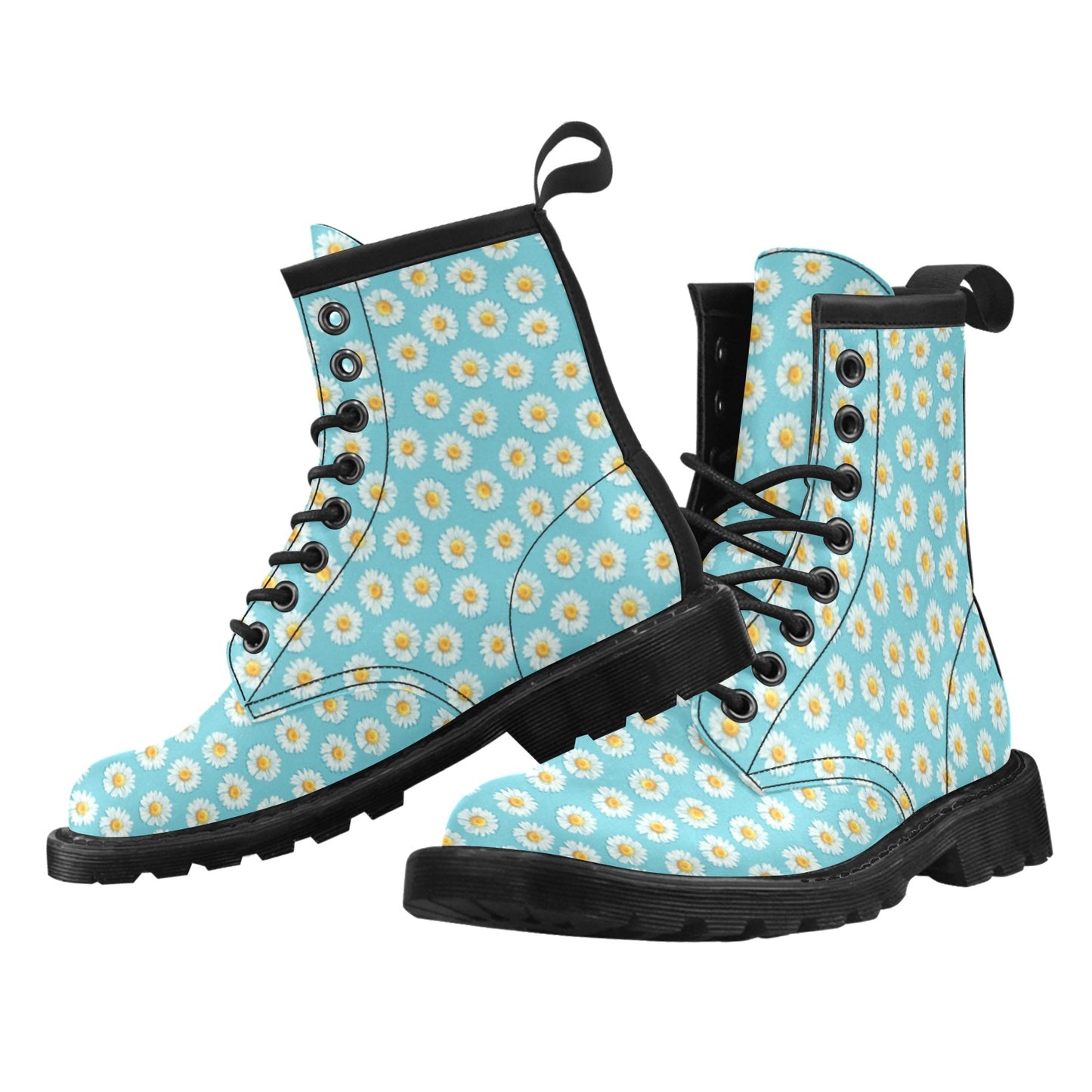 Daisy Pattern Print Design DS03 Women's Boots