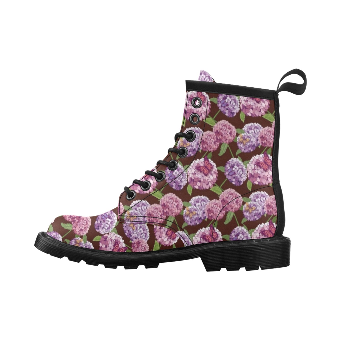 Hydrangea Pattern Print Design HD08 Women's Boots