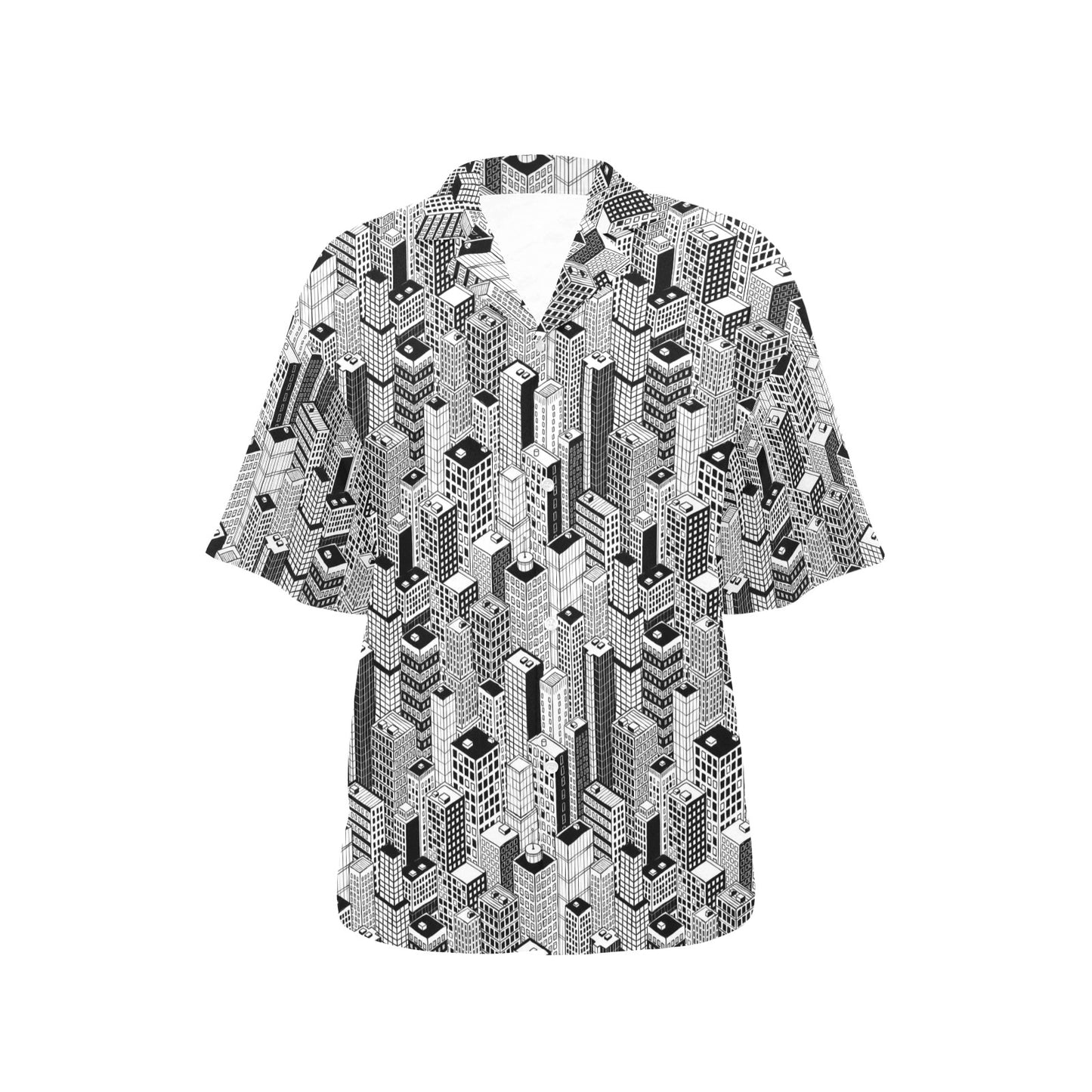 City  Pattern Print Design 02 Women's Hawaiian Shirt