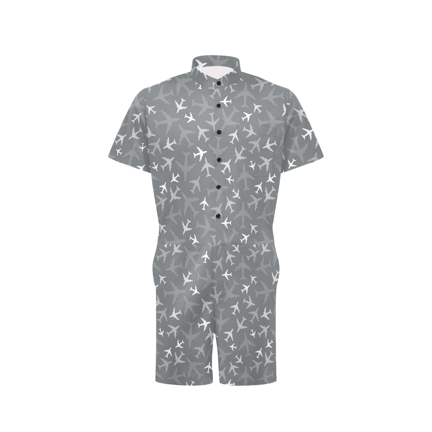 Airplane Pattern Print Design 02 Men's Romper