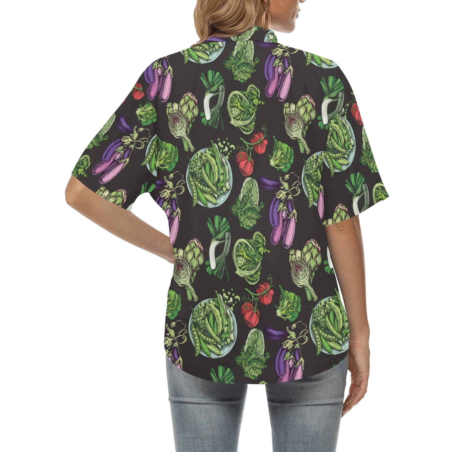 Lettuce Pattern Print Design 01 Women's Hawaiian Shirt