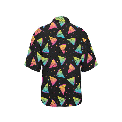 Rainbow Watermelon Pattern Print Design A04 Women's Hawaiian Shirt