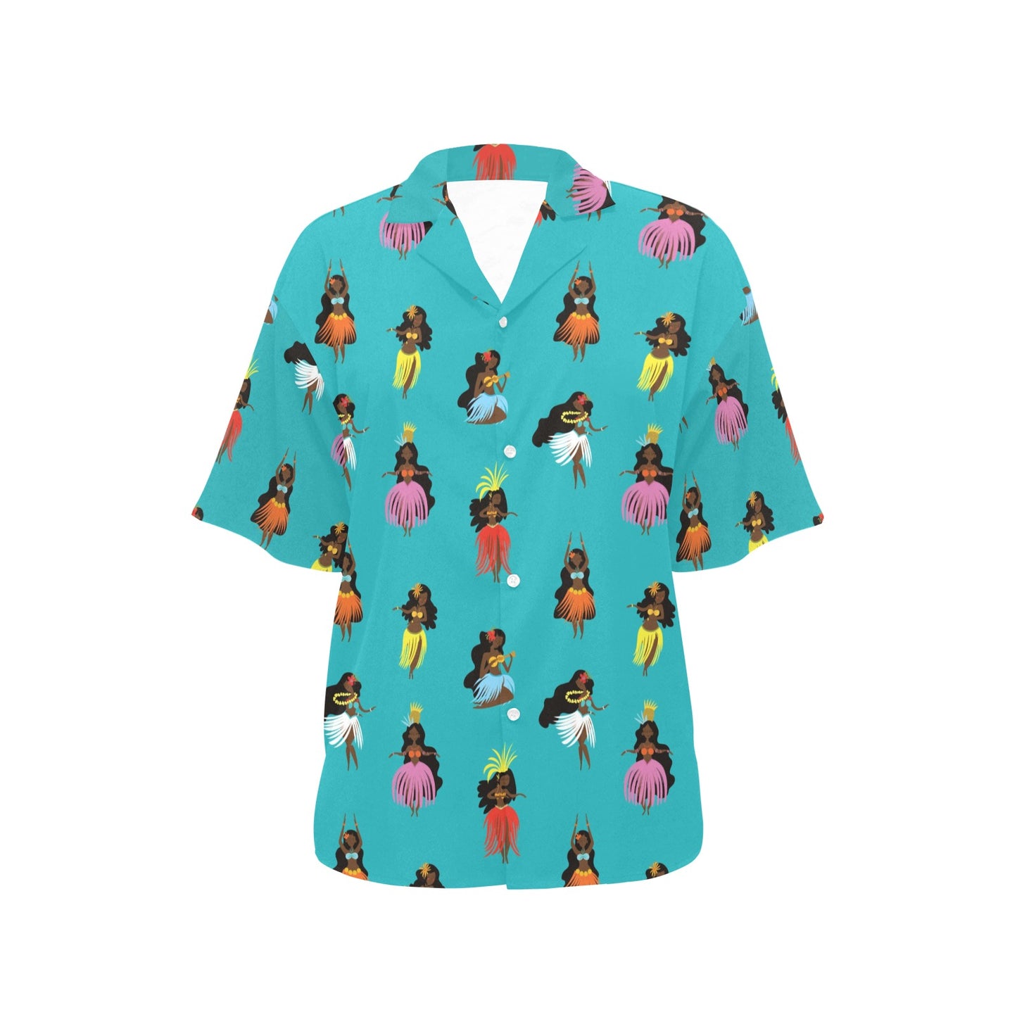 Hula Dancers Pattern Print Design 04 Women's Hawaiian Shirt