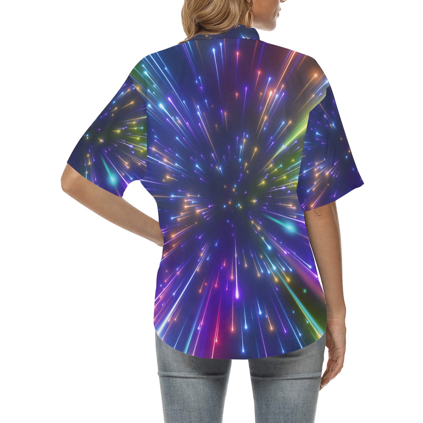 Celestial Rainbow Speed Light Women's Hawaiian Shirt