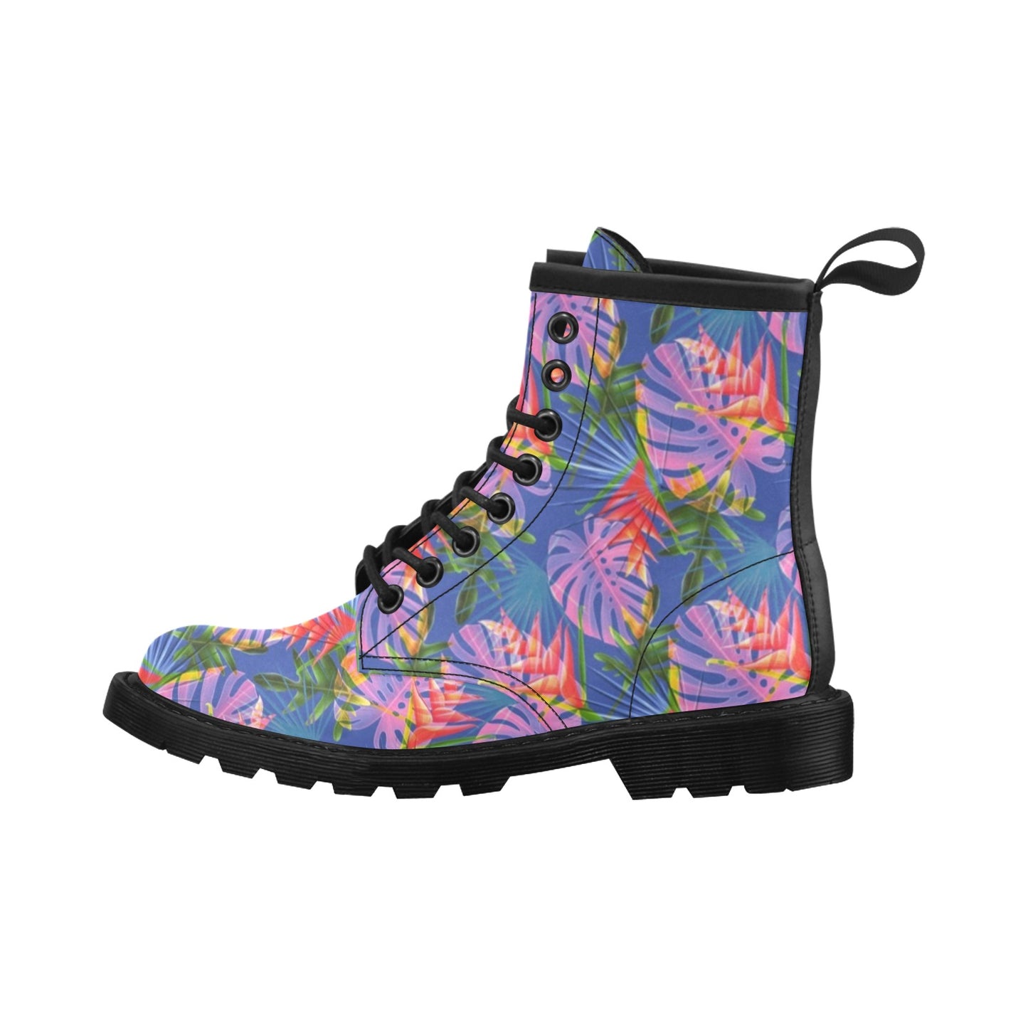 Tropical Flower Pattern Print Design TF025 Women's Boots