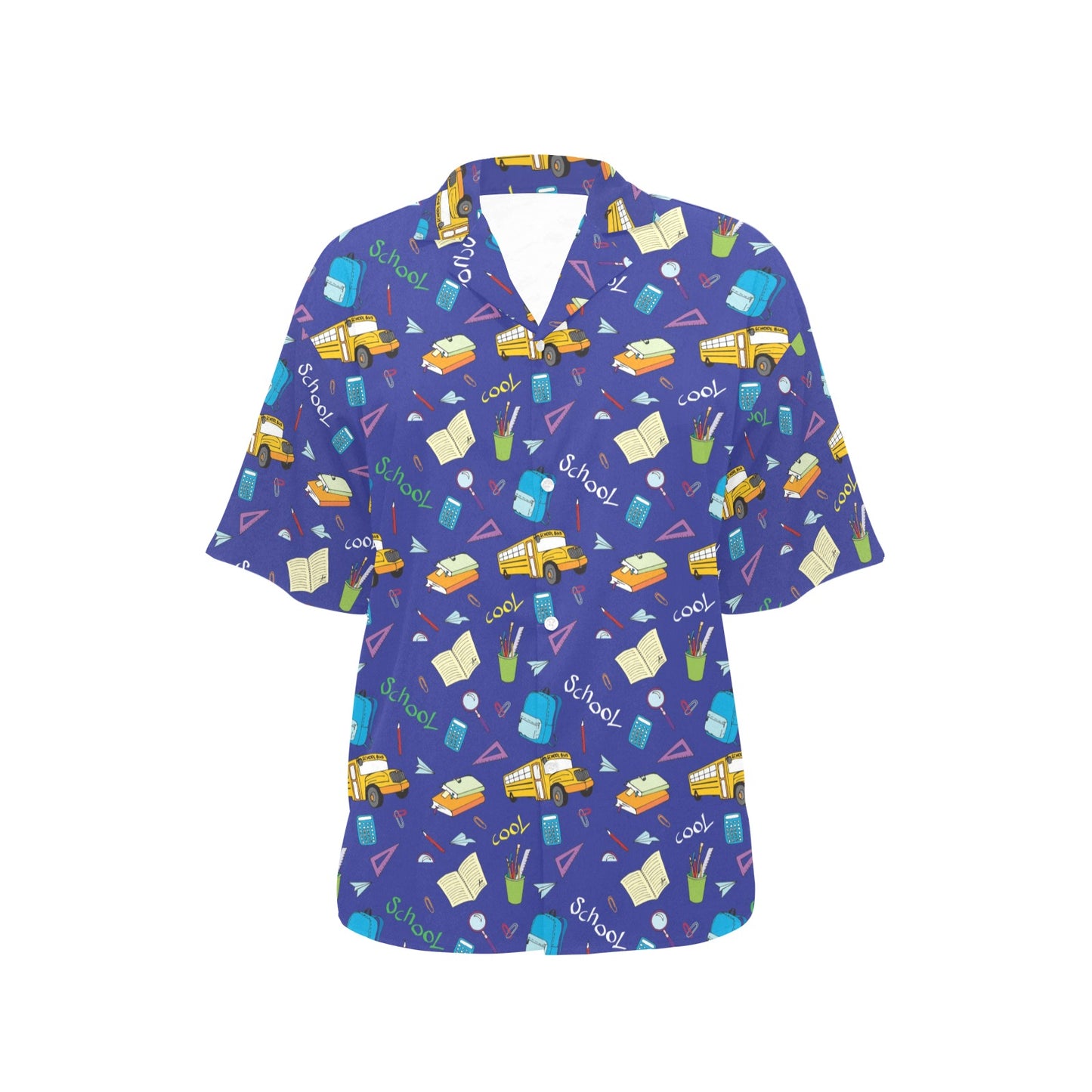 School Bus Print Design LKS307 Women's Hawaiian Shirt