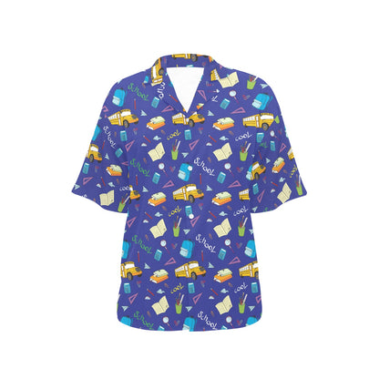 School Bus Print Design LKS307 Women's Hawaiian Shirt