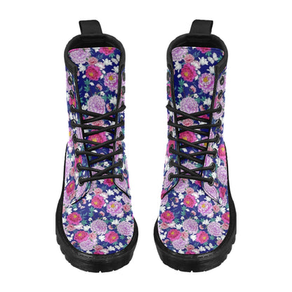 Dahlia Pattern Print Design DH013 Women's Boots