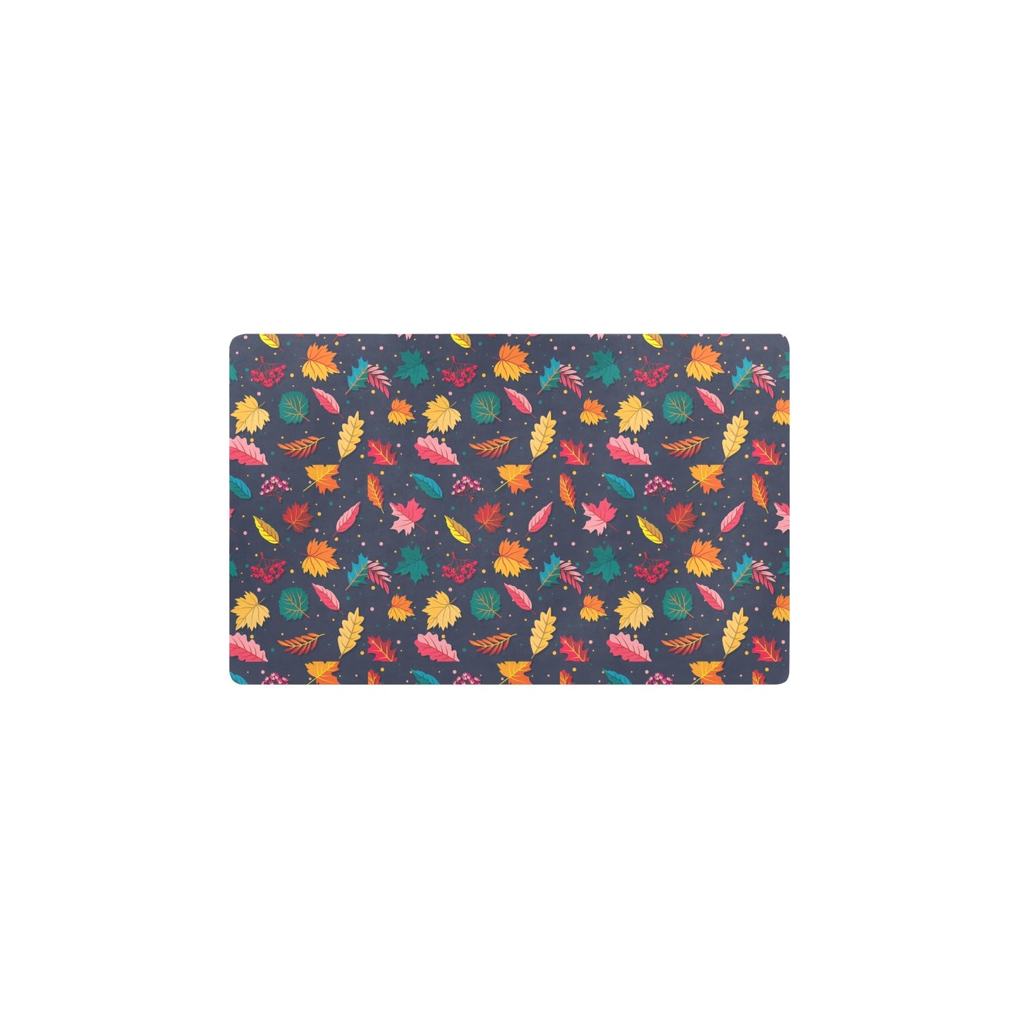 Elm Leave Colorful Print Pattern Kitchen Mat