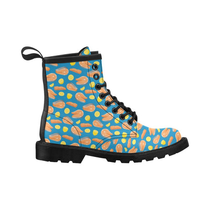 Salmon Steak With Lemon Print Design LKS308 Women's Boots