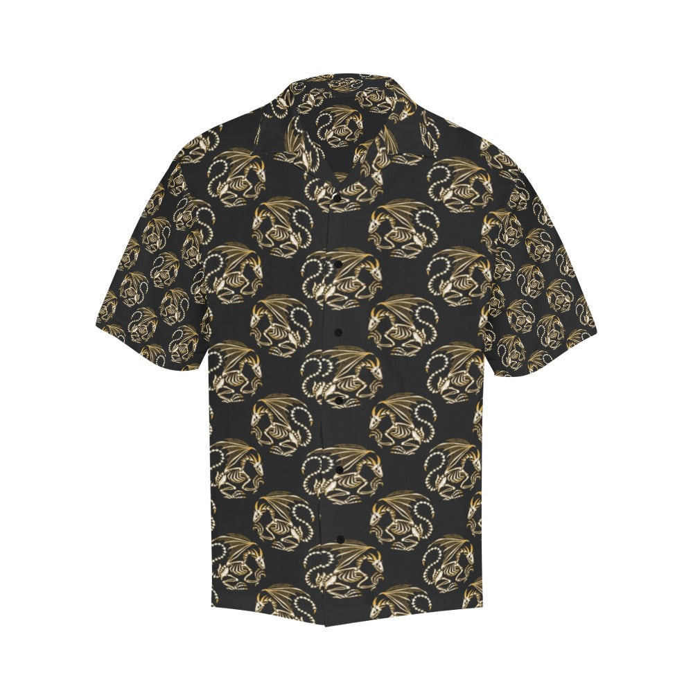 Skeleton Dragon Print Design LKS306 Men's Hawaiian Shirt