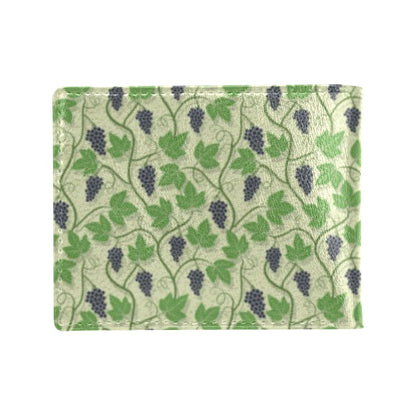 Wine Grape Thmed Print Men's ID Card Wallet
