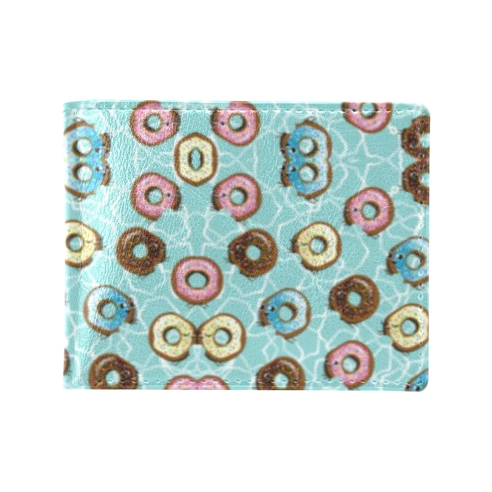 Emoji Donut Print Pattern Men's ID Card Wallet