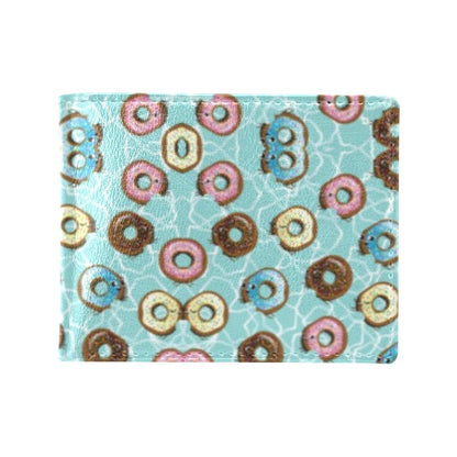Emoji Donut Print Pattern Men's ID Card Wallet