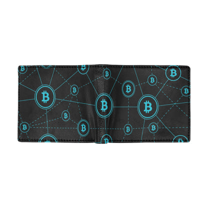 Cryptocurrency Pattern Print Design 01 Men's ID Card Wallet