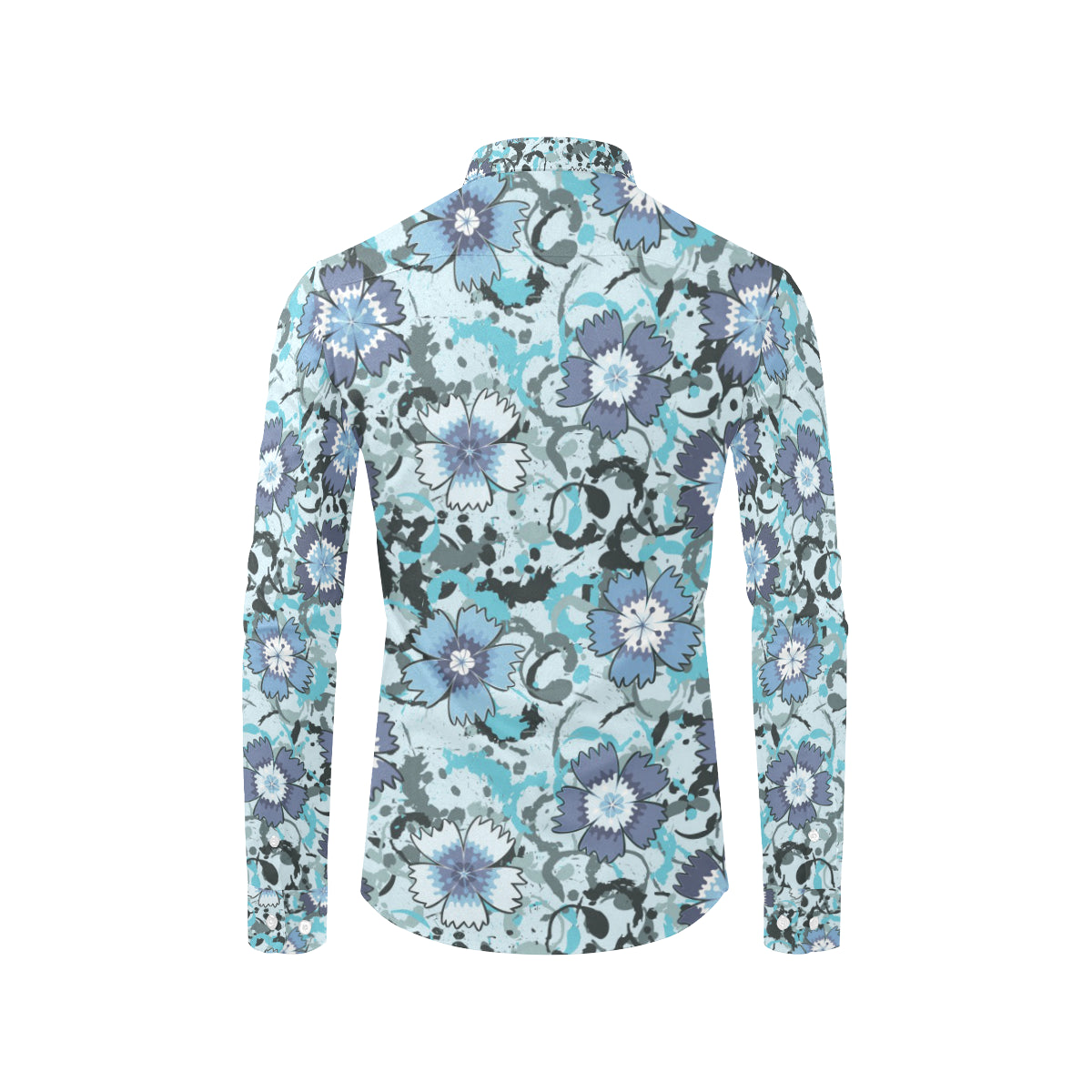 Carnations Pattern Print Design CN04 Men's Long Sleeve Shirt