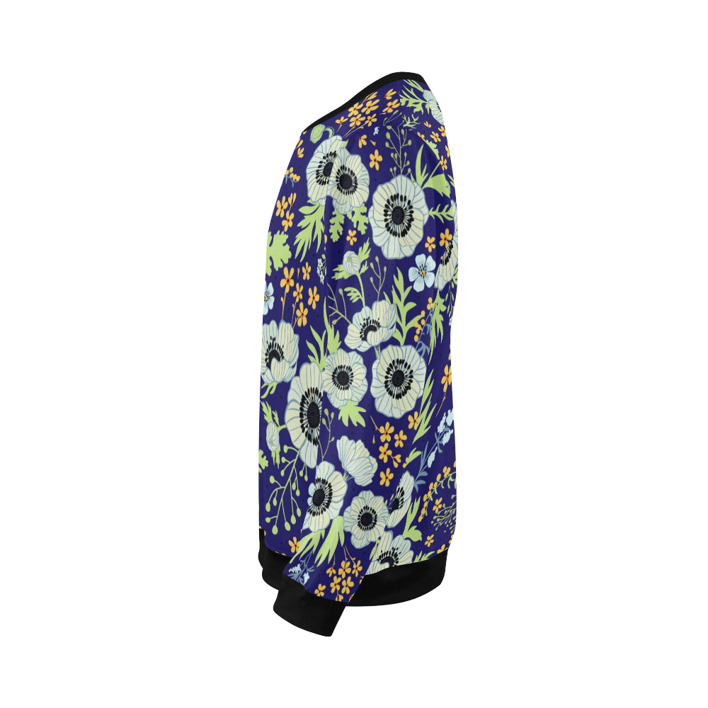 Anemone Pattern Print Design AM06 Men Long Sleeve Sweatshirt