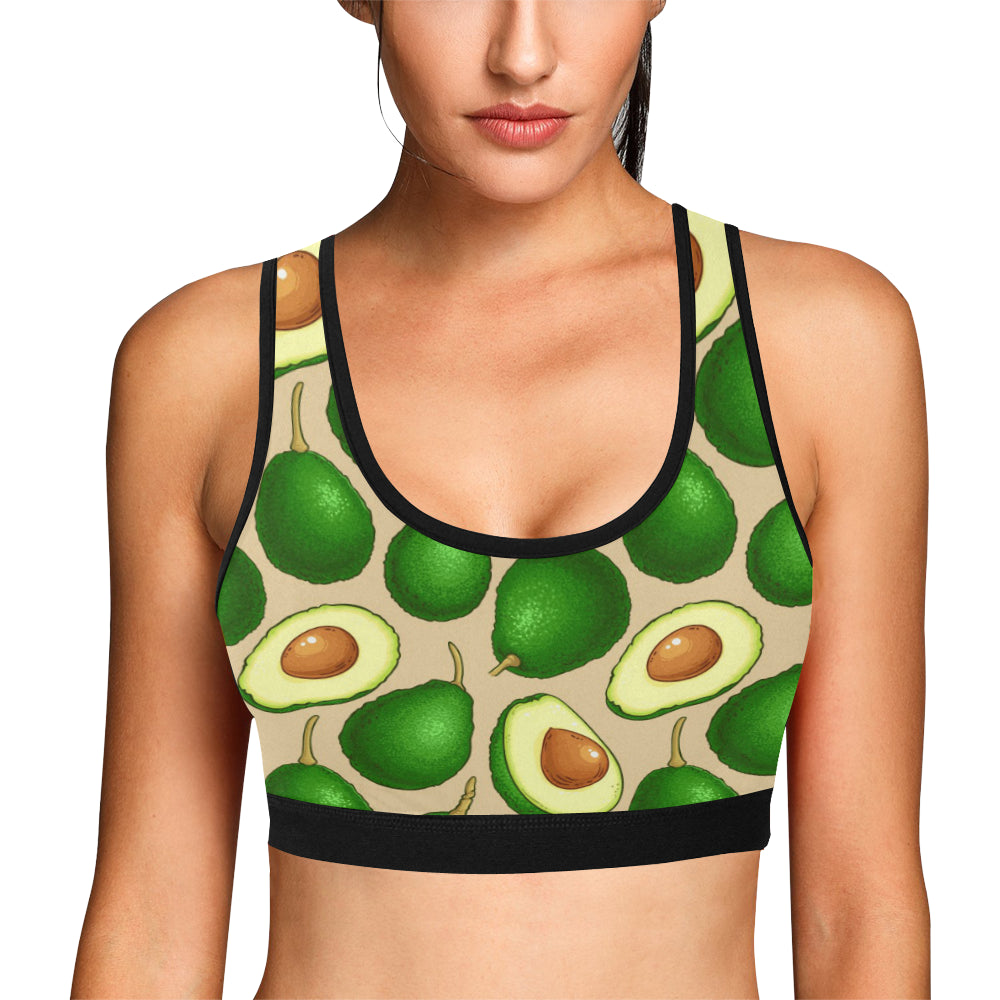Avocado Pattern Print Design AC010 Sports Bra