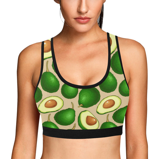 Avocado Pattern Print Design AC010 Sports Bra