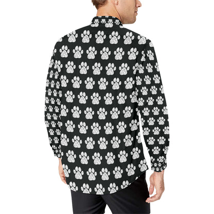 Paw Pattern Print Design A02 Men's Long Sleeve Shirt