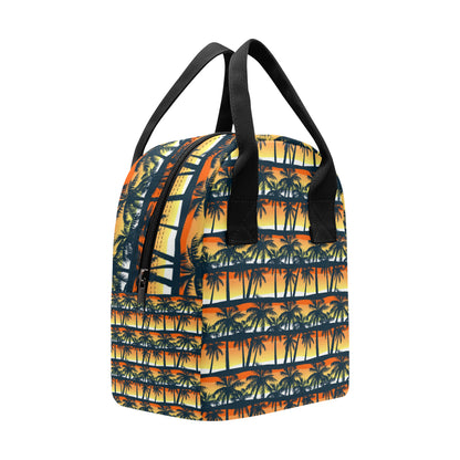 Palm Tree Pattern Print Design PT011 Insulated Lunch Bag
