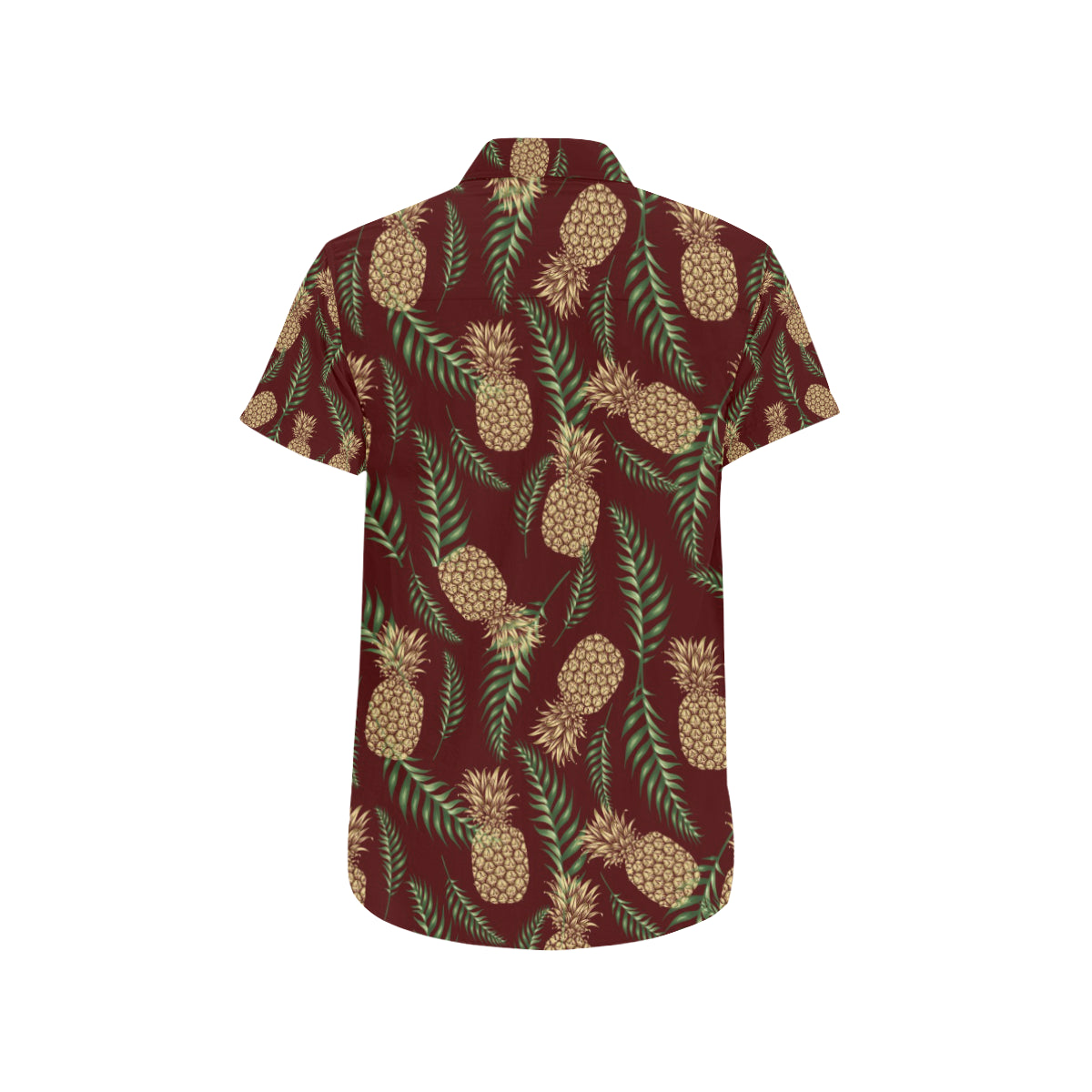Pineapple Pattern Print Design PP013 Men's Short Sleeve Button Up Shirt