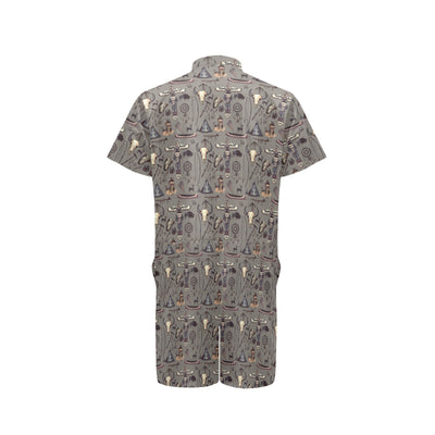 Native Indian life Design Print Men's Romper