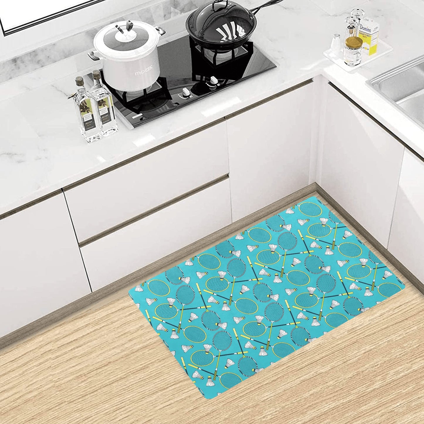Badminton Pattern Print Design 06 Kitchen Mat