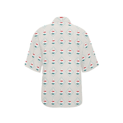 Sailboat Print Design LKS301 Women's Hawaiian Shirt