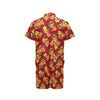 Orange Hibiscus Pattern Print Design HB026 Men's Romper