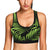 Green Neon Tropical Palm Leaves Sports Bra