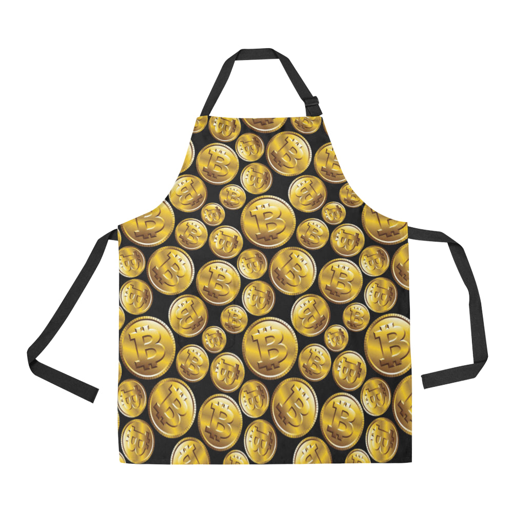Bitcoin Pattern Print Design DO05 Apron with Pocket