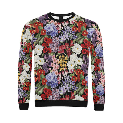 Summer Floral Pattern Print Design SF04 Men Long Sleeve Sweatshirt