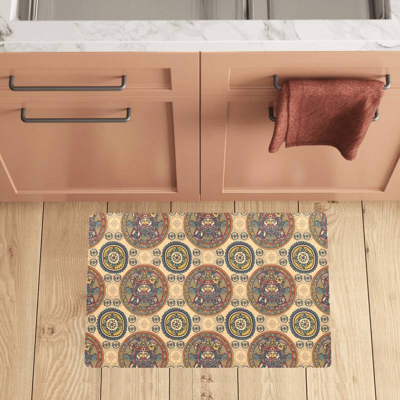 Calendar Aztec Pattern Print Design 02 Kitchen Mat