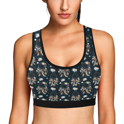 Dream Catcher Boho Floral Style Sports Bra