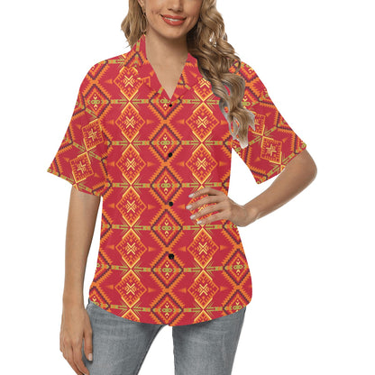 Southwest Pattern Print Design LKS305 Women's Hawaiian Shirt