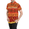 African Pattern Print Design 04 Men's Short Sleeve Button Up Shirt