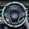 Dachshund with Floral Print Pattern Steering Wheel Cover with Elastic Edge