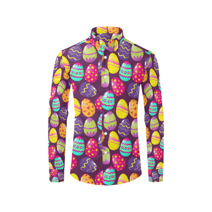 Easter Eggs Pattern Print Design RB04 Men's Long Sleeve Shirt