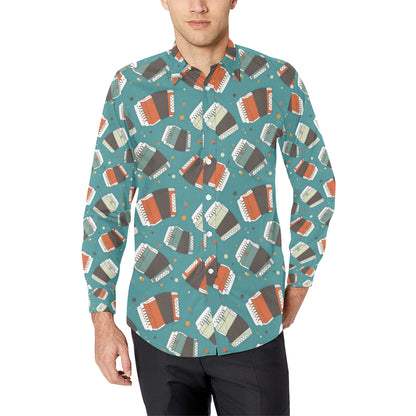 Accordion Pattern Print Design 02 Men's Long Sleeve Shirt