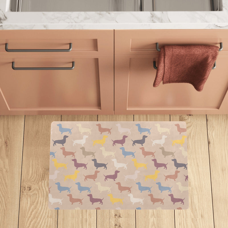 Dachshund Pattern Print Design 03 Kitchen Mat