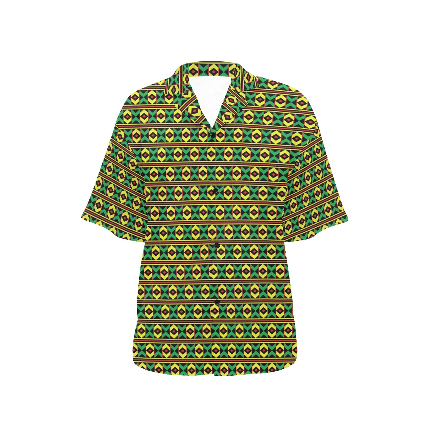 African Geometric Print Pattern Women's Hawaiian Shirt