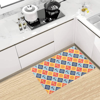 Nautical Pattern Design Themed Print Kitchen Mat