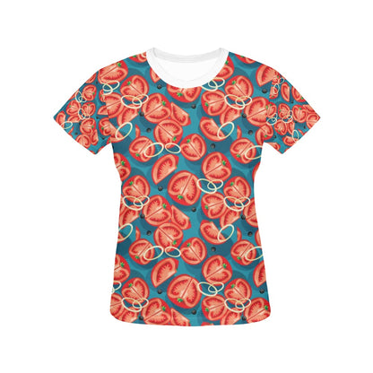 Tomato Print Design LKS301 Women's  T-shirt