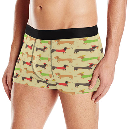 Dachshund Pattern Print Design 06 Men's Boxer Briefs