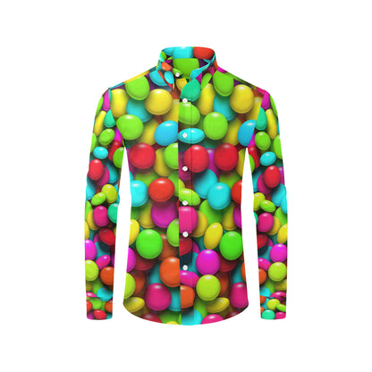 Candy Pattern Print Design CA03 Men's Long Sleeve Shirt