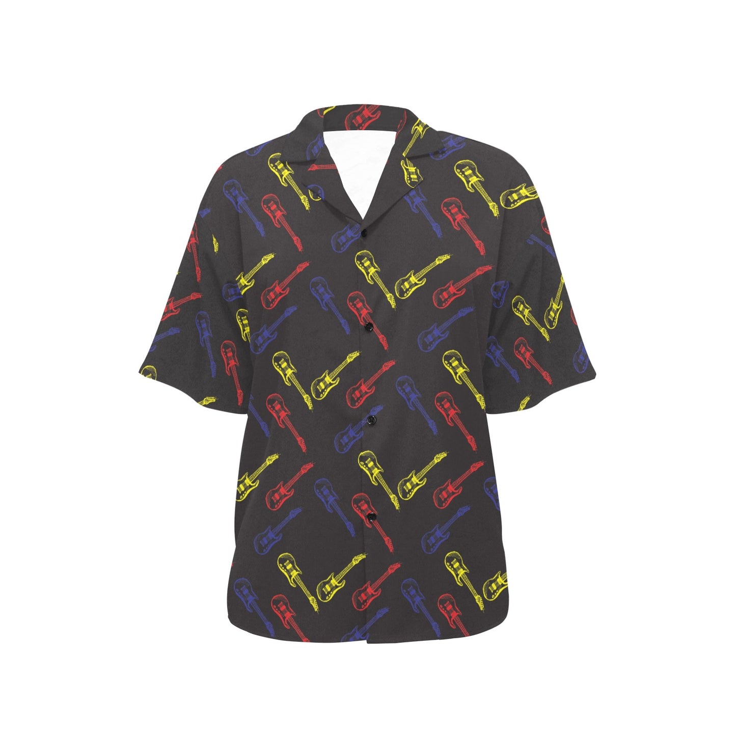 Electric Guitar Pattern Print Design 03 Women's Hawaiian Shirt