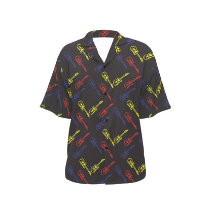 Electric Guitar Pattern Print Design 03 Women's Hawaiian Shirt